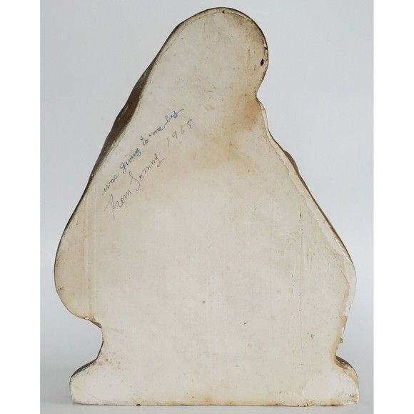 1967 Mother Mary & Baby Jesus Chalkware Bust Religious Christ Madonna Sculpture - Picture 6 of 11